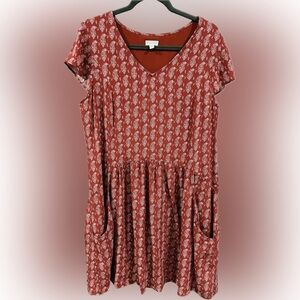 Garnet Hill Red Floral Blouse
